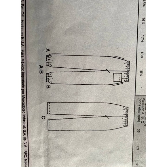 McCalls sewing pattern 9544 unisex pants sz 31.5 32.5 - Picture 6 of 6